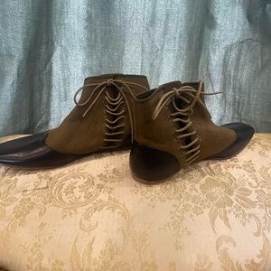 Keckley Women's Victorian Side-Lace Boots (Green/Black, Size 8.5)